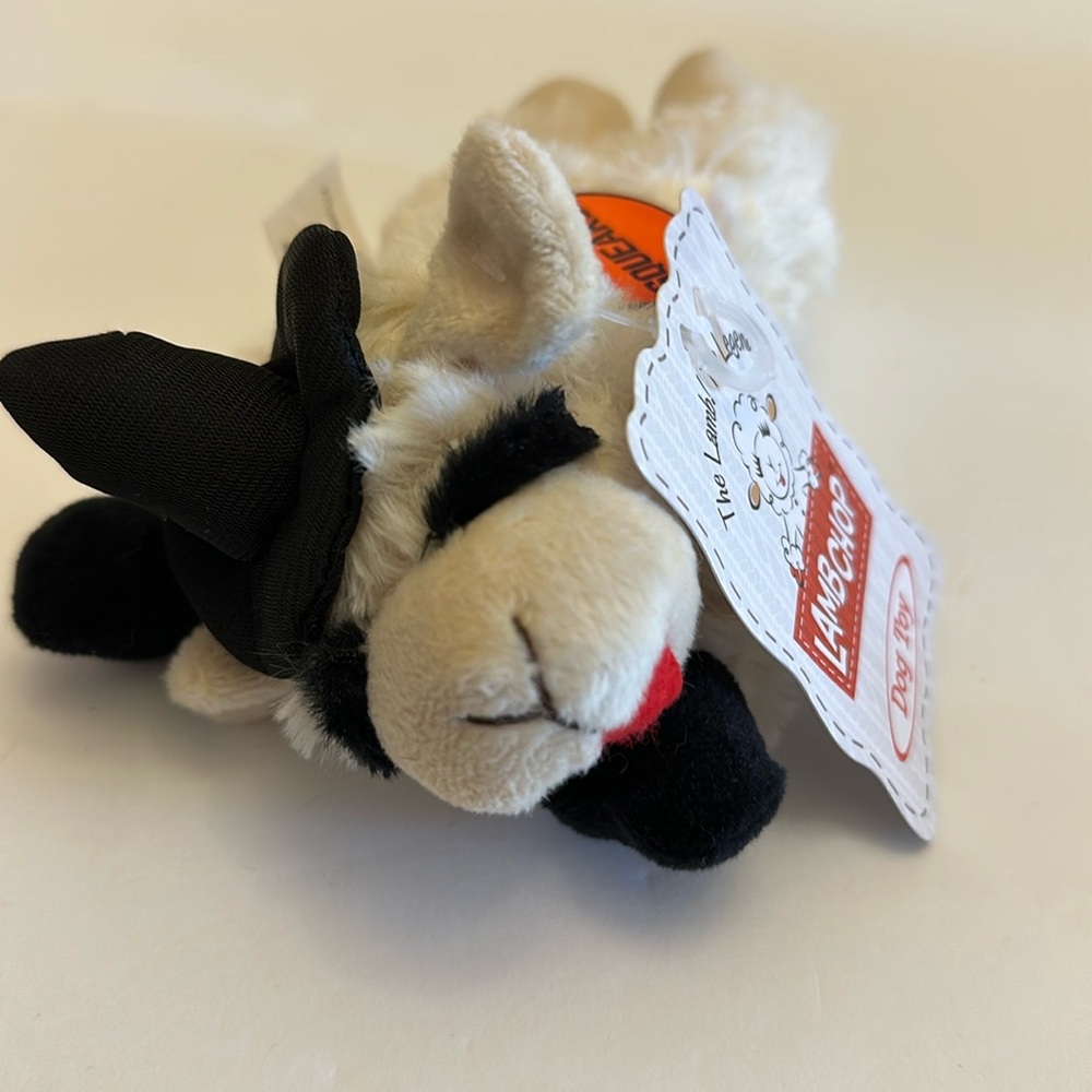Halloween Witch Hat Lamb Chop Squeaky Dog Toy.